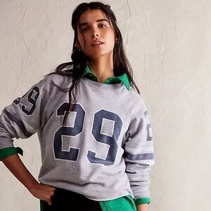 Free People Retro Brand Classic Crew Sweatshirt Size XL Sporty